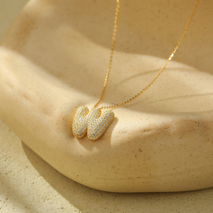 Bubble Letter Initial Pendant