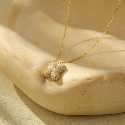 Bubble Letter Initial Pendant